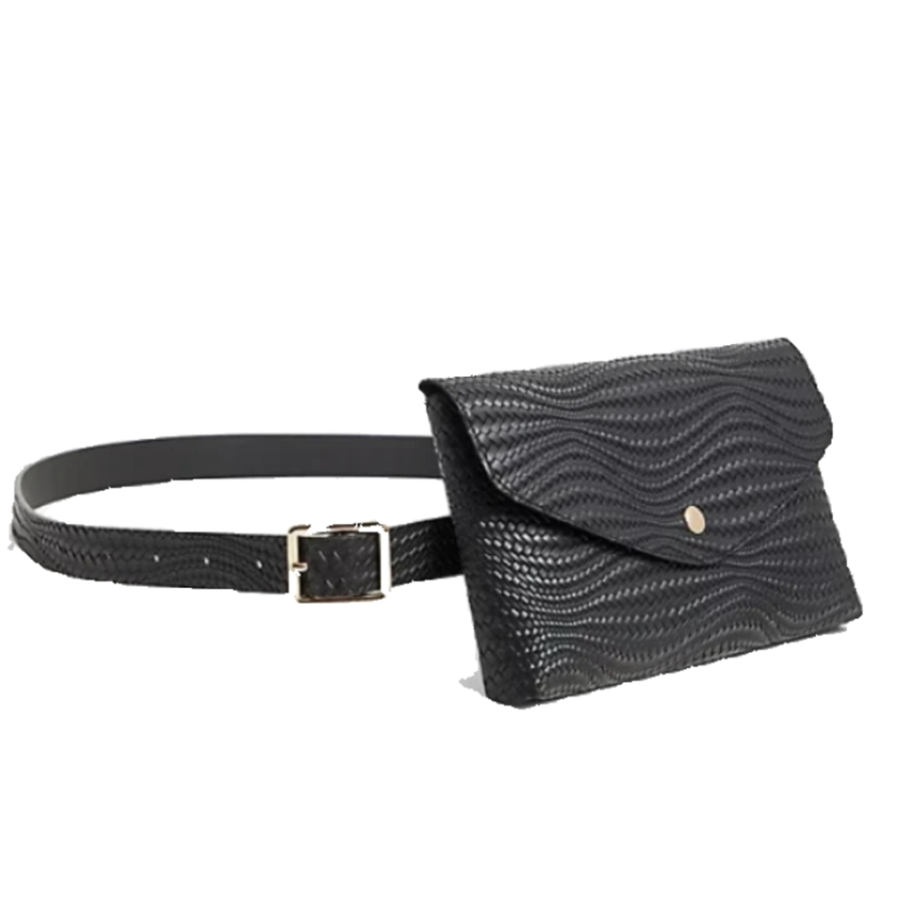 NWOT 3X Torrid Black Braided Faux Leather Envelope Belt Bag